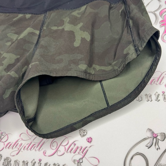 Lululemon Speed Up Short Incognito Camo Multi Gator Green Black LW7ATDR 4 - Picture 5 of 10